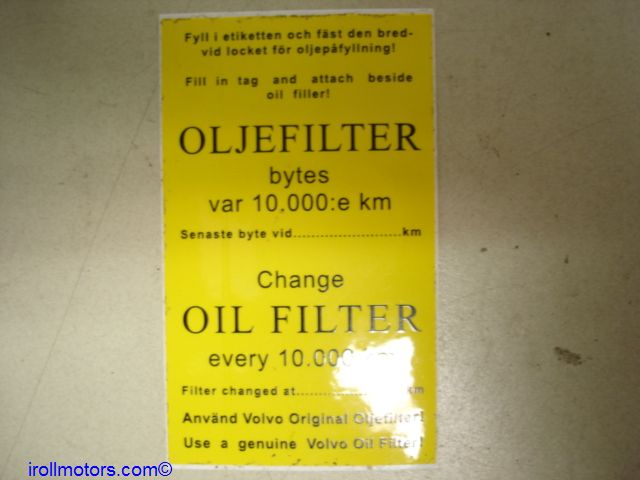 Decal , service oil filter