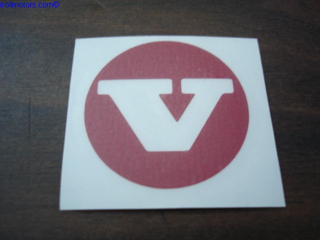 Decal , Center Cap , small "V" red circle , 1800ES , 1972 1973