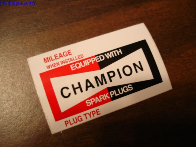 Decal , CHAMPION Spark Plugs