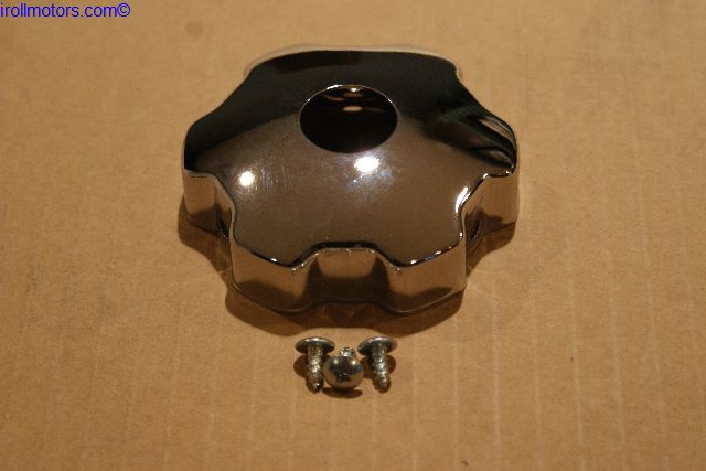 Oil filler cap, cover with hole, chrome
