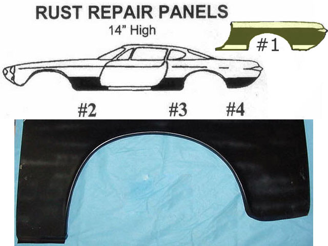 Rust Repair Panel #1, 1800 Rear Fender Arch (<b>Right</b>)