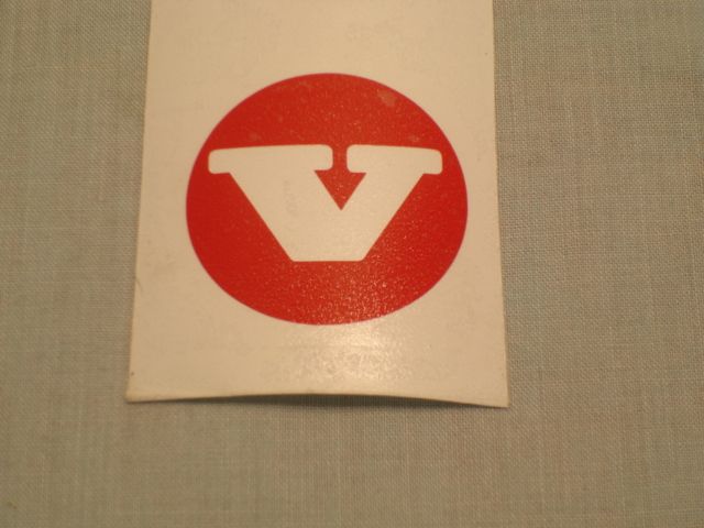 Decal , Center cap , Red "V" , 1 9/16"