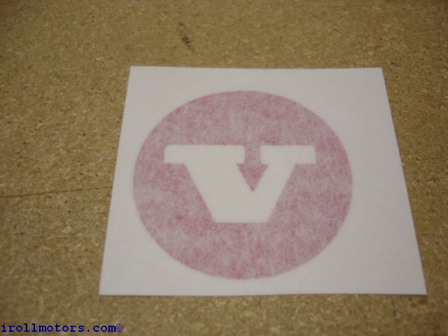 Decal , Center cap , Red "V" , 2"