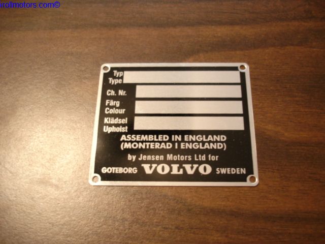 ID Plate , P1800 61 - 62 , *OUT OF STOCK*